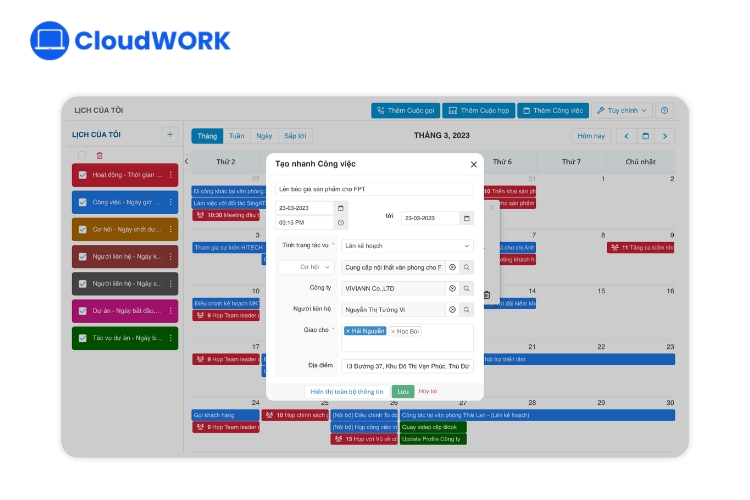 CloudWORK - Giải pháp quản lý công việc và dự án tinh gọn