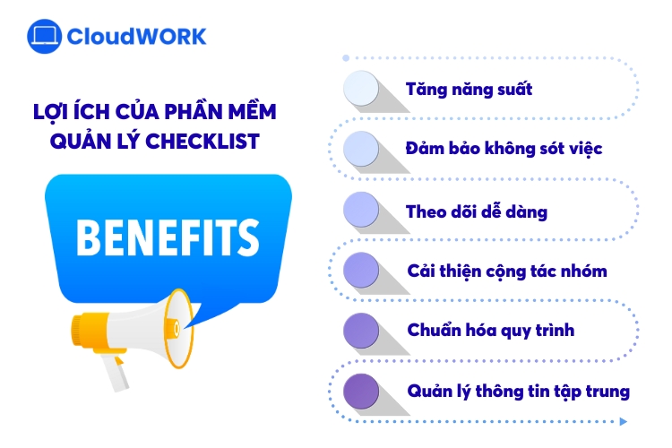 Lợi ích khi sử dụng phần mềm quản lý checklist