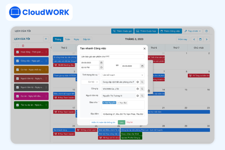 CloudWORK giải pháp sắp xếp công việc khoa học dành cho doanh nghiệp