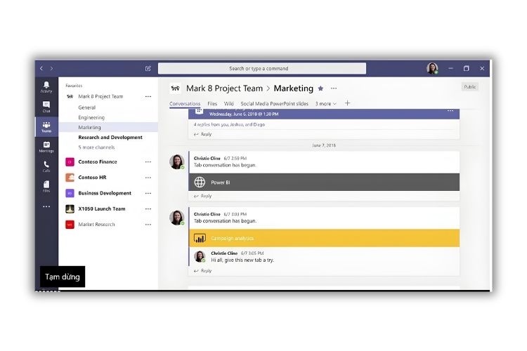 Phần mềm Microsoft Teams