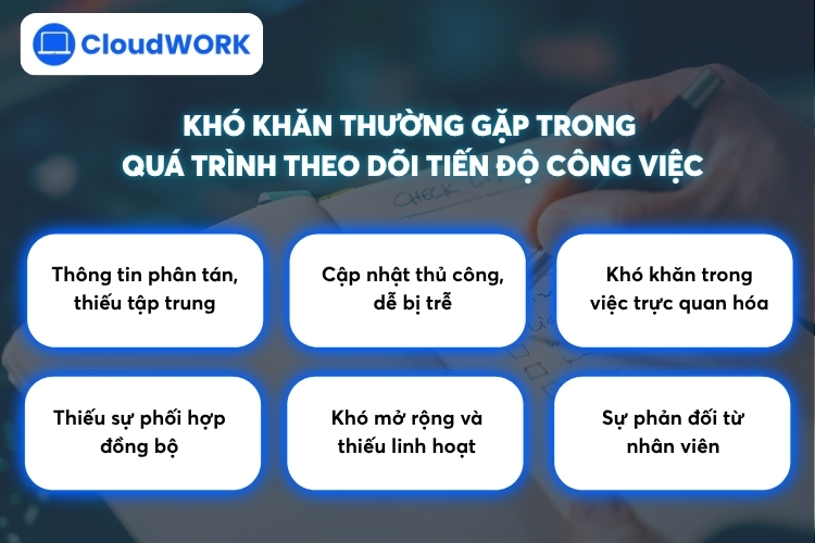 Những khó khăn cần lưu ý khi theo dõi tiến độ công việc
