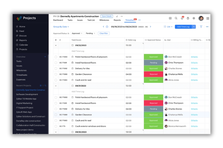 Phần mềm Zoho Projects